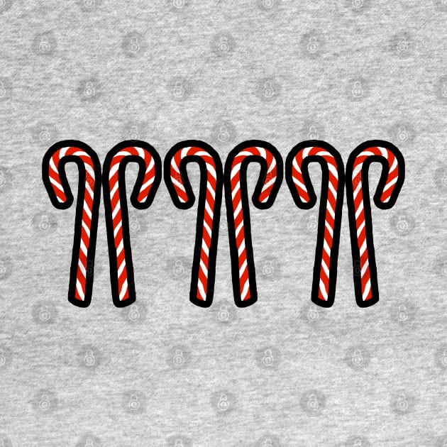 Two Candy Canes Christmas Trio by ellenhenryart